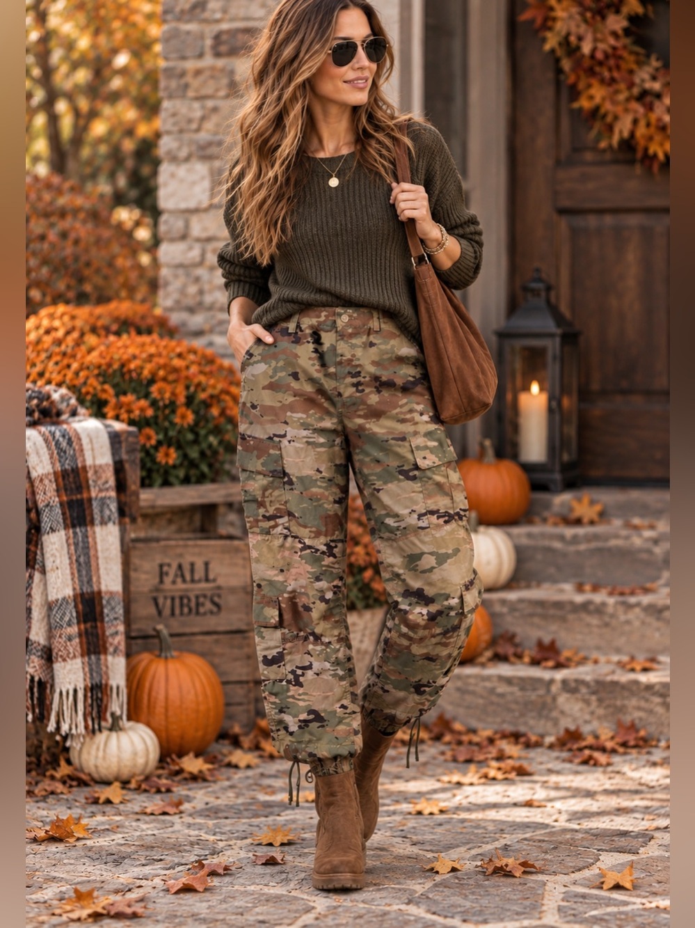Authentic Military Camo Cargo Pants – Olive Green Military Print Size Medium